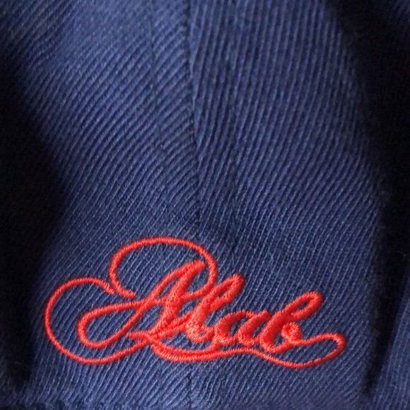 A-lab Clothing Baseball Hat Fits sizes 6 7/8 to 7 1/4  Blue w/Red Embroidery - Picture 2 of 5
